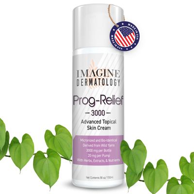Bio-Identical Progesterone Cream, 50% More - 3000mg, Micronized USP from Wild Yam Prog-Relief Cream, 150 Pump Applications, Paraben-Free, Soy Free, the Female Mid-Life Solution, USA Made