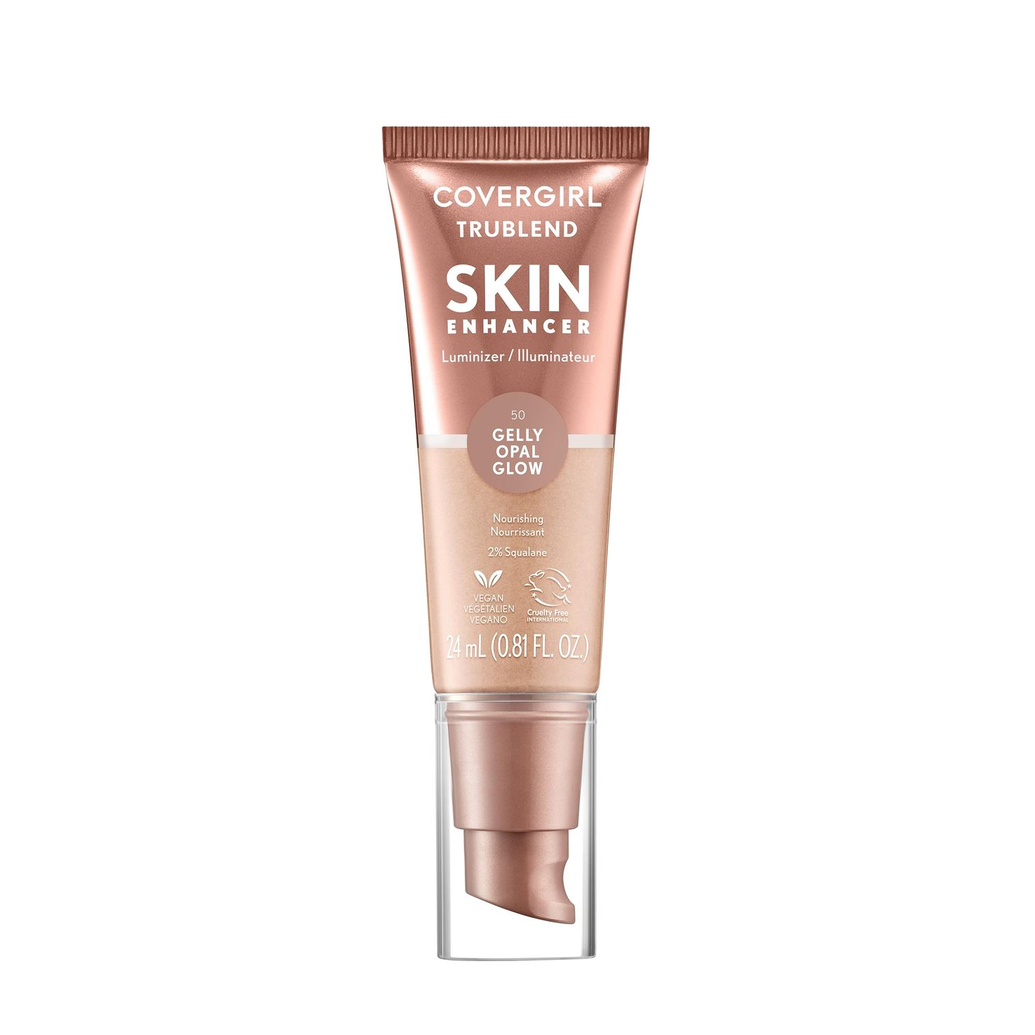 CoverGirl TruBlend Skin Enhancer, Opal Glow, Luminizer, Healthy-Looking Glow, Flexible Coverage, Clean &amp; Vegan, Water-Based Formula, For All Skin Tones, 0.81oz