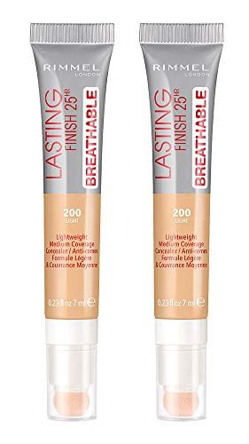 Rimmel Lasting Finish Breathable Concealer, Light, 0.23 Fl Oz, 2 Count (Pack of 1)