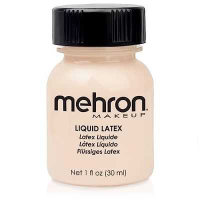 Mehron Makeup Liquid Latex | SFX Makeup | Halloween Latex Makeup | Latex Glue for Skin | Prosthetic Glue 1 fl oz (30 ml) (Light Flesh)