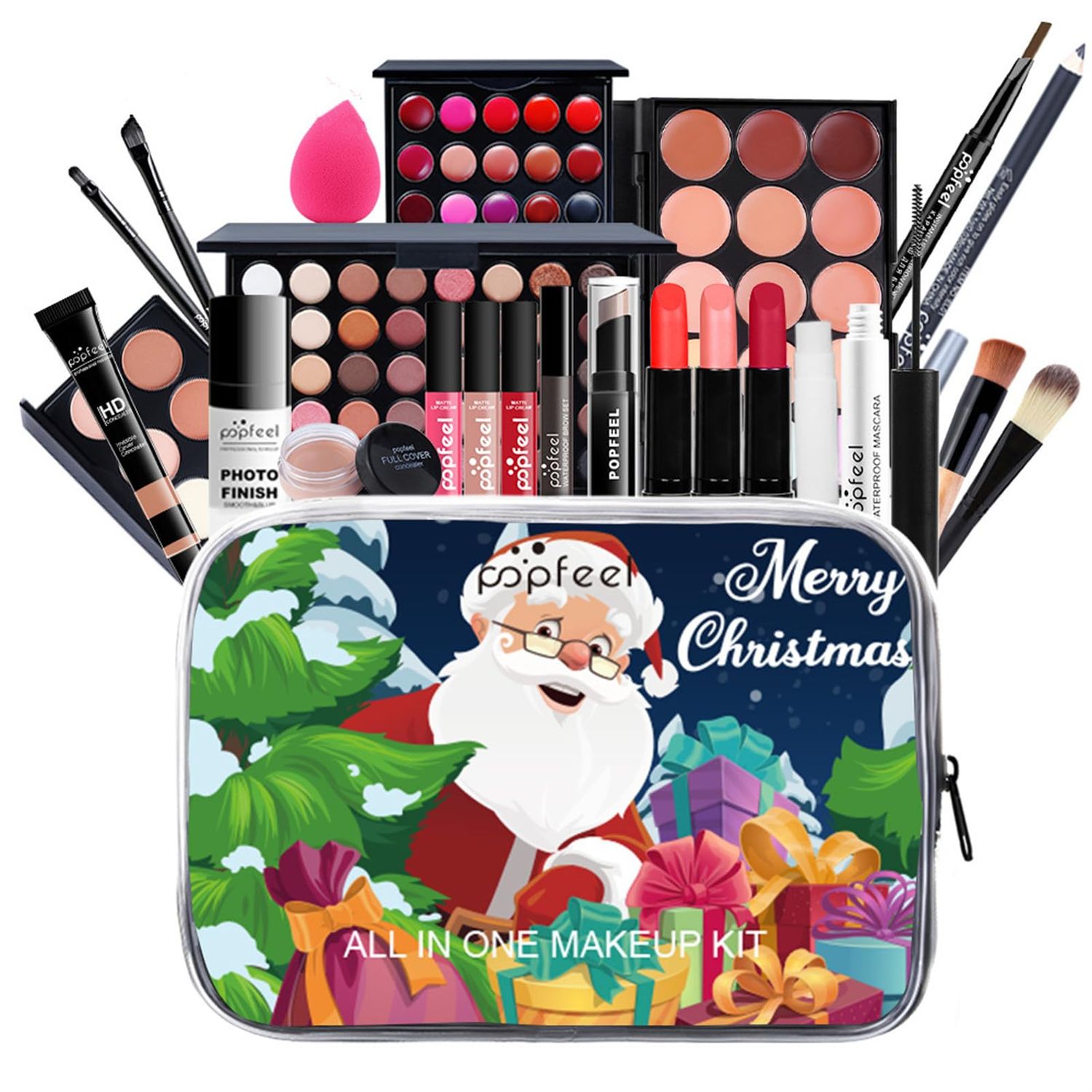 All in One Makeup Kit for Women Full Kit, Christmas Gifts Set for Women Girls, Makeup Essential Bundle with Eyeshadow Palette Makeup Brush Lipstick Blush Foundation Concealer Mascara Eyebrow Pencil