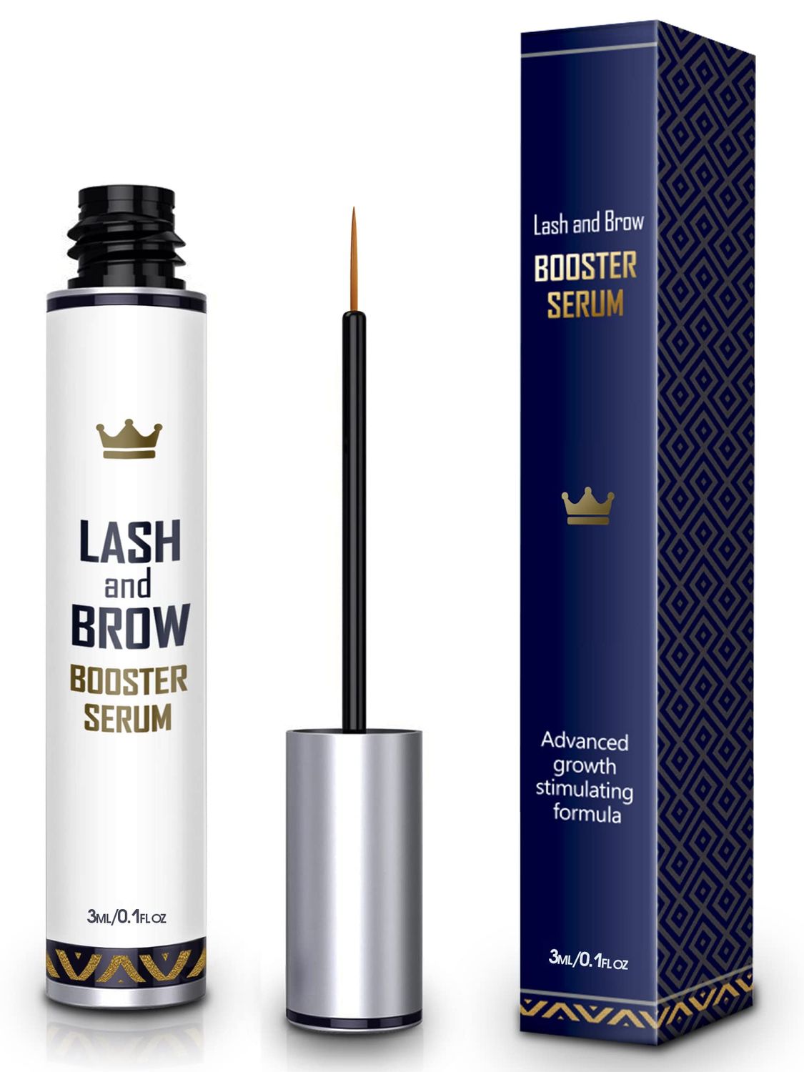 Natural Lash Growth Serum - Eyebrow Growth Enhancer - Eyelash Booster to Grow Longer Eyelashes - Lash Boost &amp; Brow Enhancing Serum