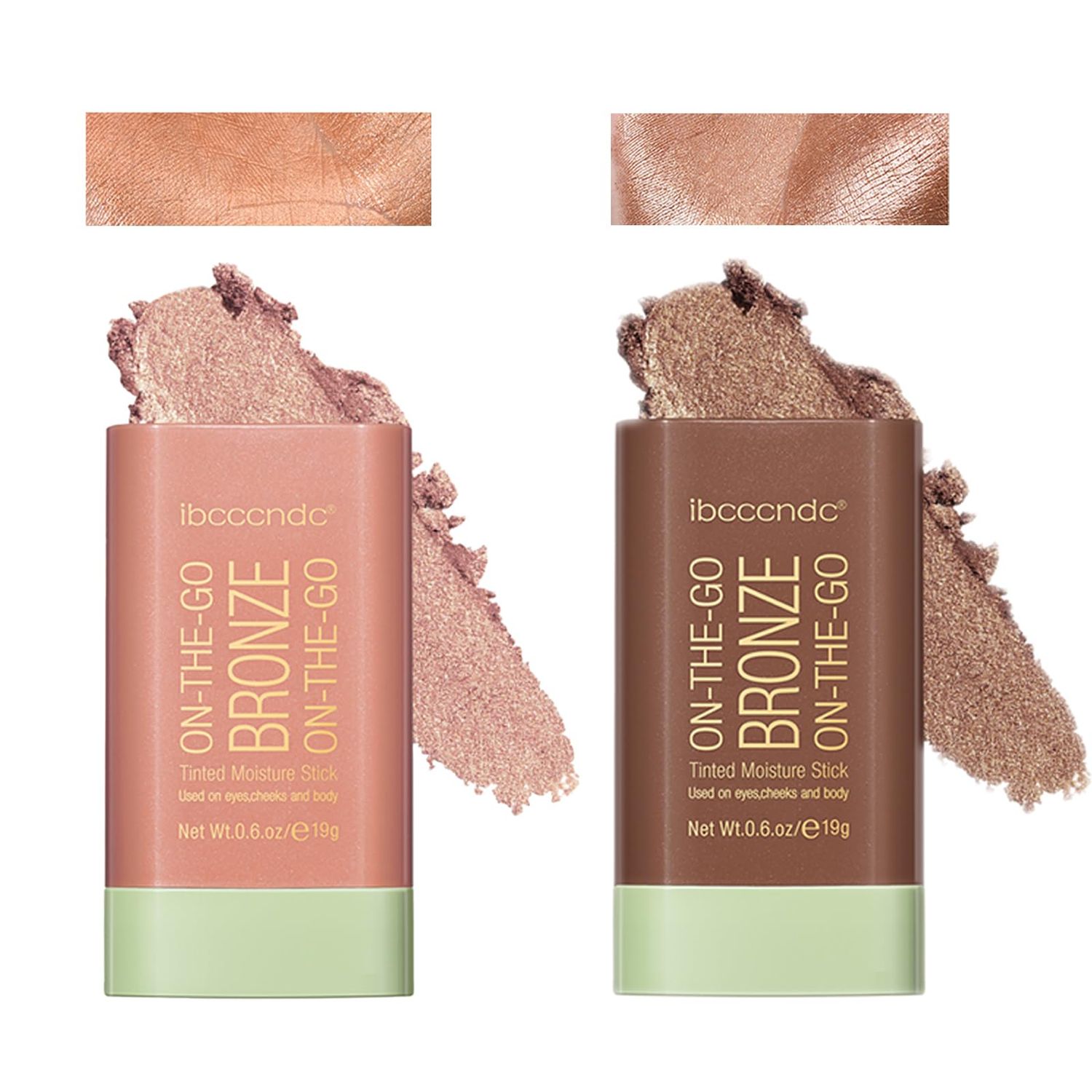 SeleneTenderaes Bronzer Stick, Facial Contouring Stick,Cream Contour Stick, Facial Contouring Stick,Highlight Contour Makeup Long Lasting, Face Bronzer, Face Shaping,02,Rich Glow&amp;04,Beach Glow