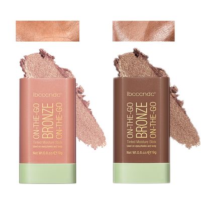 SeleneTenderaes Bronzer Stick, Facial Contouring Stick,Cream Contour Stick, Facial Contouring Stick,Highlight Contour Makeup Long Lasting, Face Bronzer, Face Shaping,02,Rich Glow&amp;04,Beach Glow