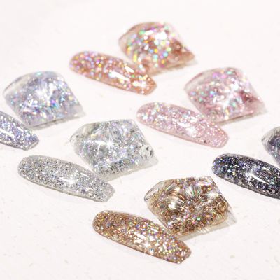 GAOY Chrome Platinum Glitter Nail Polish Set, 6 Colors Including Sparkly Shiny UV LED Soak Off Black Silver Pink Gel Polish Kit Home DIY Manicure Nail Salon Varnish