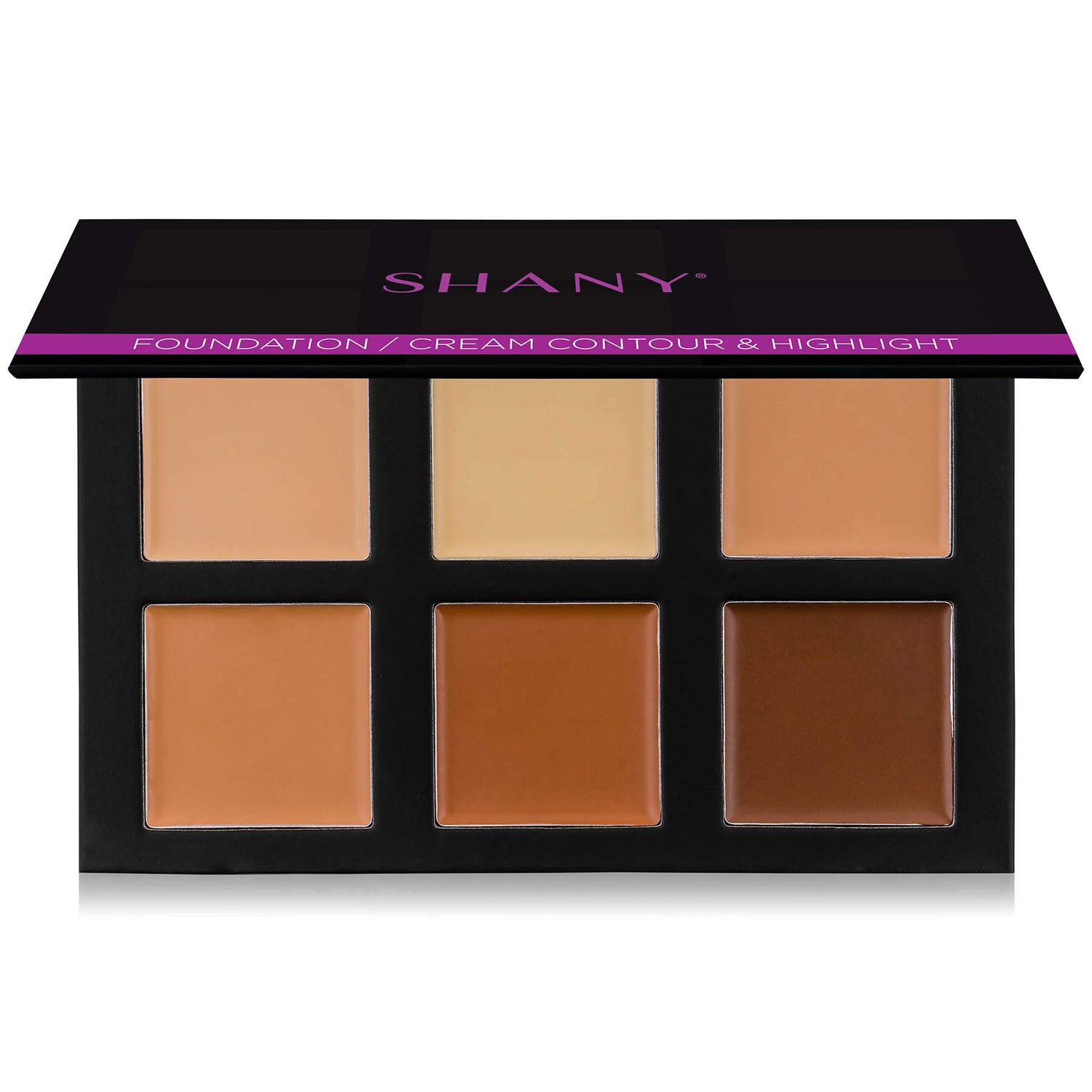 SHANY Foundation Cream Contour &amp; Highlight Makeup Palette with Mirror - 6 Color Foundation Palette - FOUNDATION
