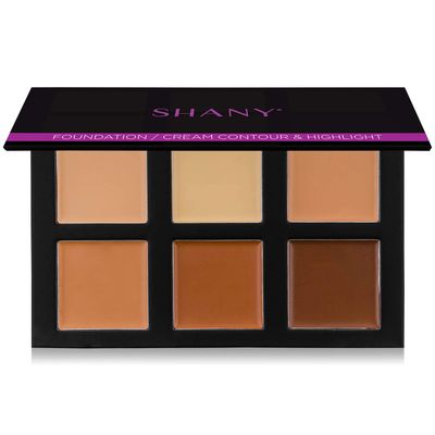 SHANY Foundation Cream Contour &amp; Highlight Makeup Palette with Mirror - 6 Color Foundation Palette - FOUNDATION