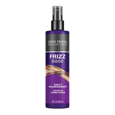 John Frieda Frizz Ease Daily Nourishment Leave-In Conditioner, Detangles Frizzy, Damaged Hair, Reduces Breakage, Protects Against Heat, with Vitamins A, C, E &amp; Green Tea Extract, 8 Oz