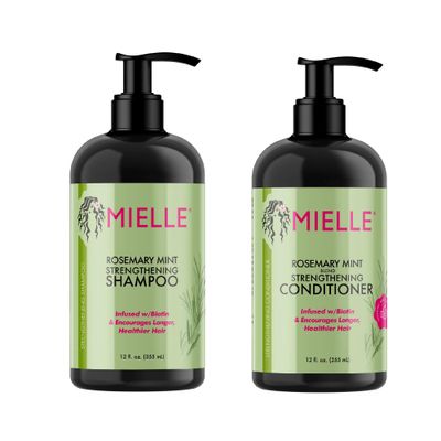 Mielle - Rosemary Mint - Biotin Infused - Encourages Growth Hair Products for Stronger and Healthier Hair - Shampoo &amp; New Conditioner Styling Bundle Set 2 PCS