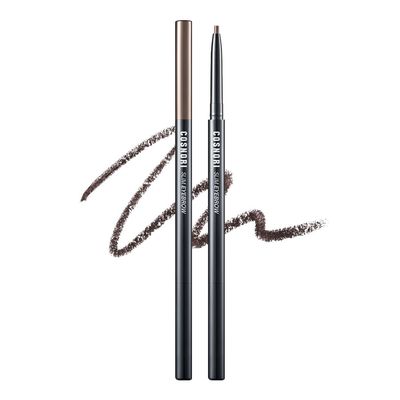 COSNORI Slim Eyebrow Pencil 01 Brownie - 2mm Micro-Fine Pencil Brow with Brush, Natural-Looking Brows, Long Lasting &amp; Waterproof, Micro-Slim, Soft drawing, 0.005oz (0.13g)