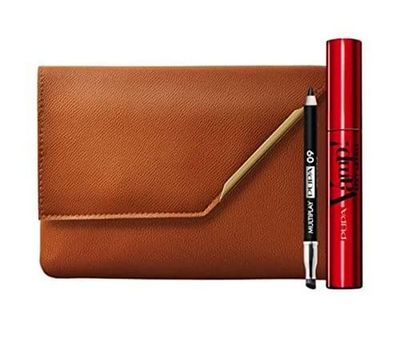 PUPA Milano Vamp! Sexy Lashes And Multiply Set - Contains Lengthening Mascara And Defining Eye Pencil - Spacious Pouch Bag - For A Full, Dramatic Look Without Applying Lashes - 3 Pc Mascara Kit