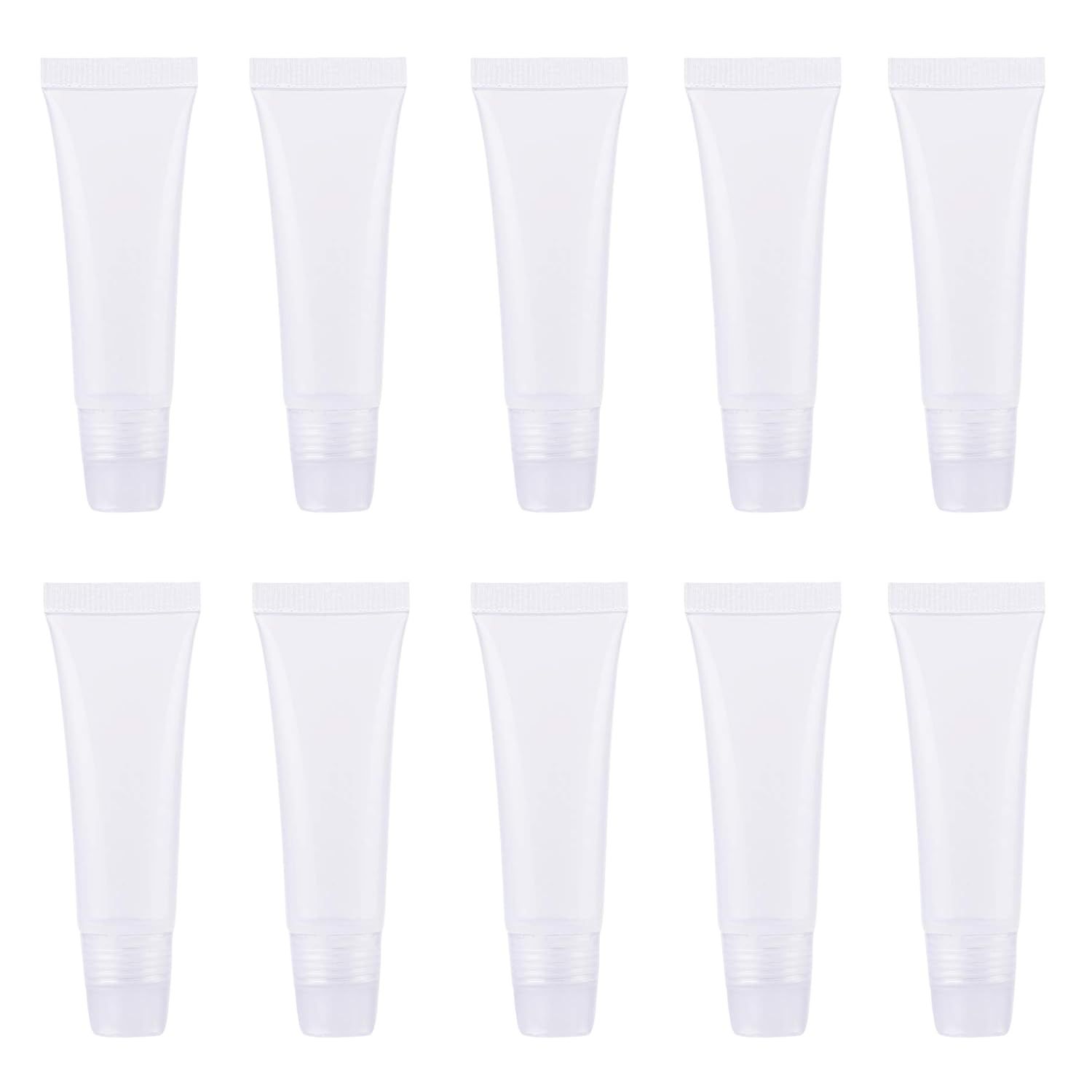 Wowlife 8ml Mini Clear Empty Lip Gloss Balm Container Soft Tubes Makeup Box (10 Pcs)