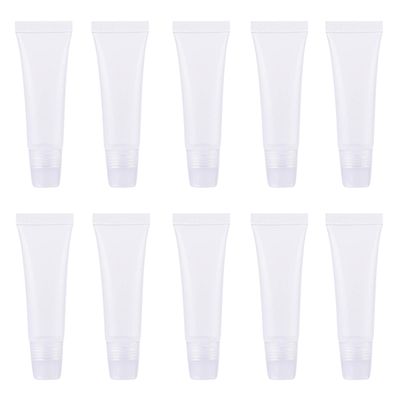 Wowlife 8ml Mini Clear Empty Lip Gloss Balm Container Soft Tubes Makeup Box (10 Pcs)