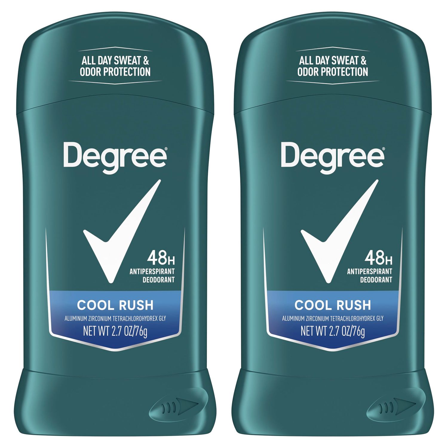 Degree Men Original Antiperspirant Deodorant Cool Rush Twin Pack 48-Hour Sweat &amp; Odor Protection Antiperspirant For Men 2.7 oz