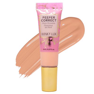 Winky Lux Peeper Correct Peach Color Corrector, Neutralizes Dark Areas - Tinted Creamy Color Corrector for Smooth &amp; Even Complexion with Vitamin E &amp; Hyaluronic Acid, Vegan &amp; Cruelty Free