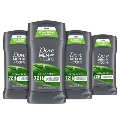 Dove Men  Care Antiperspirant Deodorant, 72hr Sweat &amp; Odor Protection, Vitamin E, Triple Moisturizer, 4 Pack