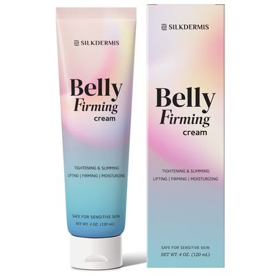 SILKDERMIS B Flat Belly Firming Cream - Skin Tightening &amp; Cellulite Cream for Stomach, Thighs &amp; Butt, Moisturizing Firming Lotion with Powerful Natural Ingredients , 120 ML