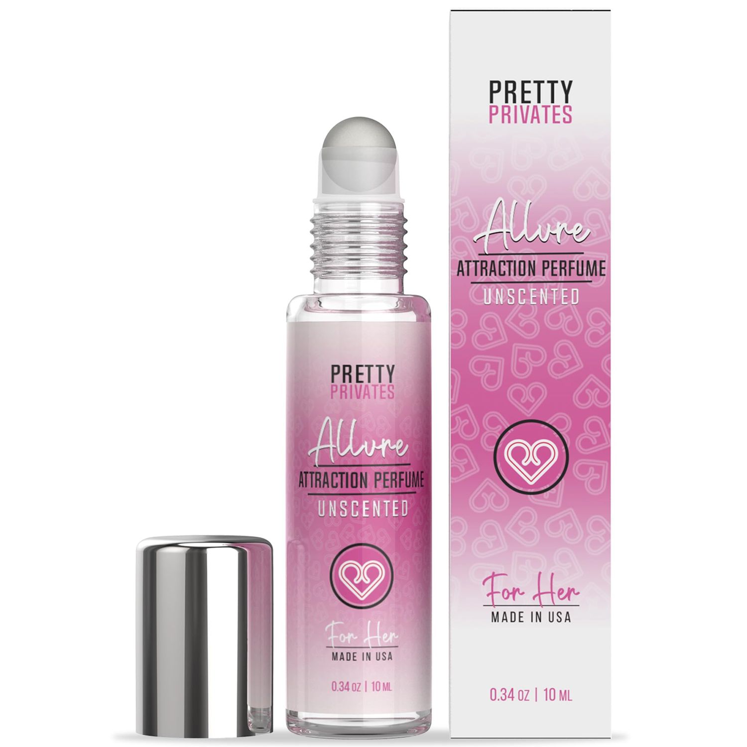 Pretty Privates Allure Unscented Pheromone Perfume For Women To Attract Men - With Pure Pheromones to Enhanced Scents and Blend With Your Signature Fragrance - 0.34 oz (10 ml)