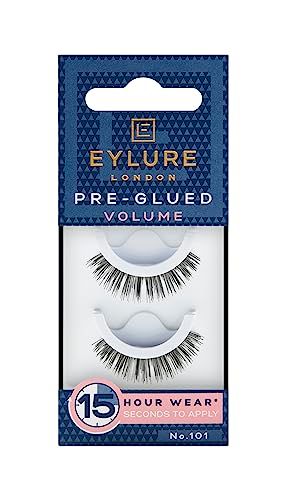 Eylure Press On Pre-Glued False Eyelashes, Volume Lash, No. 101, 1 Pair