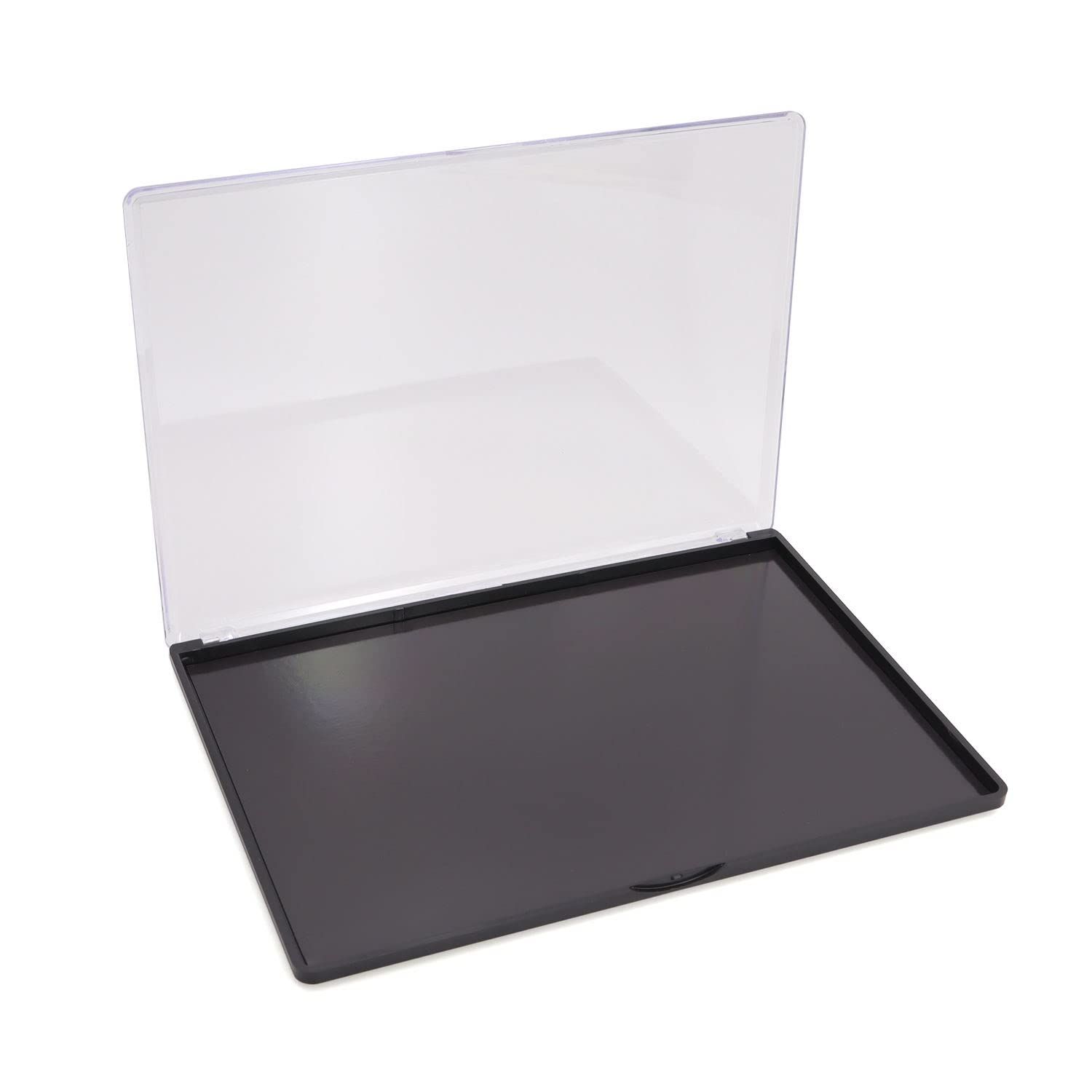 AJLTPA Magnetic Makeup Palette with Clear Top, Empty Eyeshadow Pan Dispensing Storage Box with 40Pcs Adhesive Metal Stickers for DIY Cosmetics Blush Powder(XL Large - 9.25&quot;x6.57&quot;)
