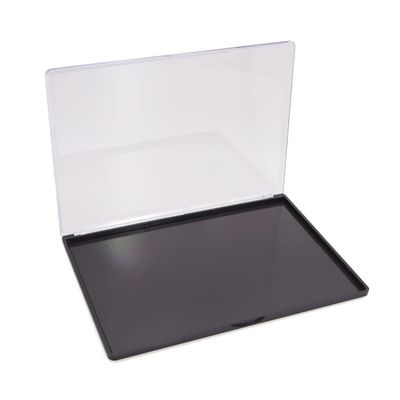 AJLTPA Magnetic Makeup Palette with Clear Top, Empty Eyeshadow Pan Dispensing Storage Box with 40Pcs Adhesive Metal Stickers for DIY Cosmetics Blush Powder(XL Large - 9.25&quot;x6.57&quot;)