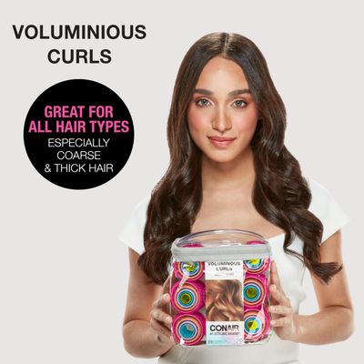 Conair Heatless Curlers- heatless curls overnight - Hair Rollers for Lift &amp; Volume - Assorted Sizes and Colors - Velcro Rollers - 31 Count wstorage case