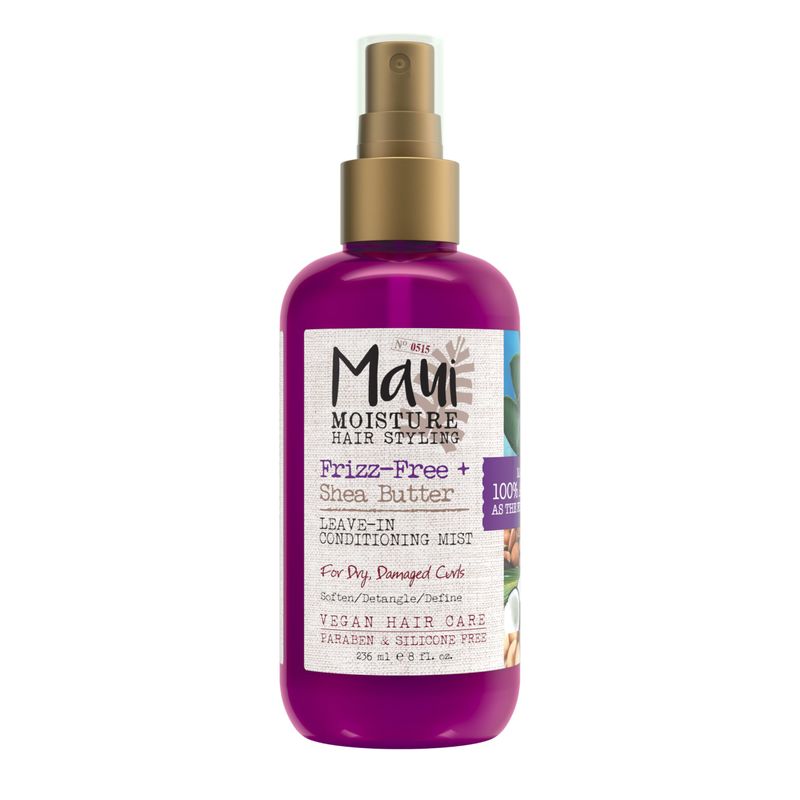 Maui Moisture Frizz-Free  Shea Butter Leave-in Conditioning Mist, Curly Hair Styling, No Drying Alcohols, Parabens or Silicone, 8 Fl Oz