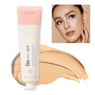 Re-set Full Coverage Matte Foundation - Oil-Free Liquid Foundation with Double-Dose Pigments for Smooth, Natural Finish - Long-Lasting Foundation for Sensitive, Acne-Prone Skin by Haleys (2.25)