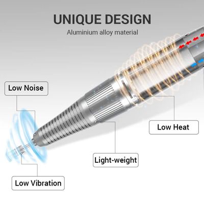 MelodySusie Professional Rechargeable 30000 rpm Nail Drill,SC320H Portable Electric E File Scamander, Acrylic Gel Grinder Tools with 6 Bits and Sanding Bands for Manicure Pedicure Carve Polish (White)