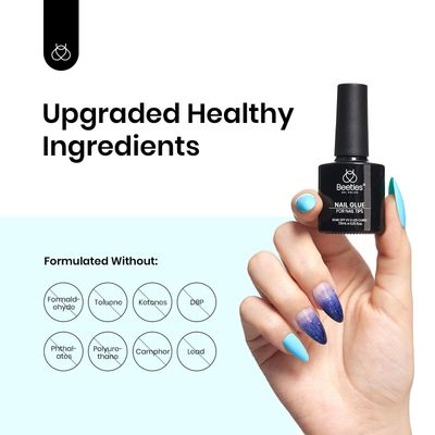 Beetles 9 in 1 Nail Glue Gel for Nail Tips and Clear Acrylic Nails Long Lasting, Curing Needed UV Extension Glue for Clear False Nail Tips and Clear Press on Nails, Nail Repair Treatment