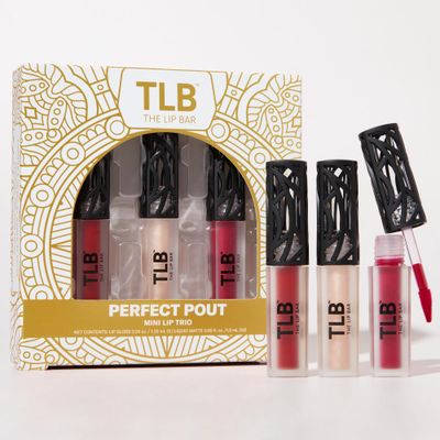 The Lip Bar - Perfect Pout Mini Lip Trio Gift Set (3 Products) - Nonstop Liquid Matte Lipstick &amp; Non-Sticky Lip Gloss - Travel Size - Gift Box - Vegan, Gluten Free, Cruelty Free - Makeup &amp; Cosmetics