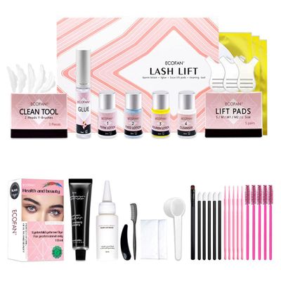 Lash Lift and Black Kit, Professional Eyelash Perm Kit and Black Eyelash &amp; Eyebrow Set 3 in 1, Quick Lifting &amp; Voluminous Coloring with Complete Tools Christmas Gifts for Women Salon Grade Home DIY