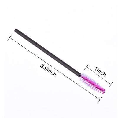 200 PCS Disposable Eyelash brush Mascara Wands Spoolies for Eye Lash Extension, Eyebrow and Makeup (Black&amp;Rose red)
