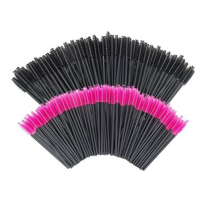 200 PCS Disposable Eyelash brush Mascara Wands Spoolies for Eye Lash Extension, Eyebrow and Makeup (Black&amp;Rose red)