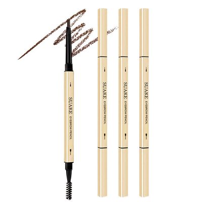 AMY&#39;S DIARY 3pcs Eyebrow Pencil Retractable Definer, Dark Brown, Dual-Sided Brow Brush, Fine Tip, Shapes, Defines, Fills Brow Makeup Flapiz Para Cejasills (3#)