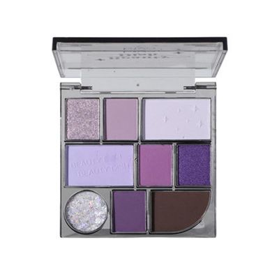 9 Colors Purple Eyeshadow Palette, Matte &amp; Glitter Long-Lasting Eye Makeup, Light to Deep Purple &amp; Silver Shades for Halloween Makeup (101#)