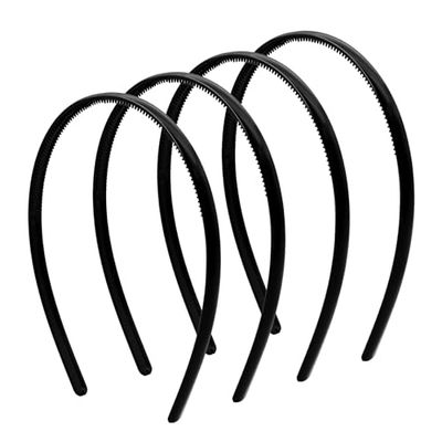 forenee Plastic Thin Skinny Headbands - Headbands for Women - Plain Headband for Girls DIY - Hair Bands Teeth Comb Headbands Halloween Comb - Black
