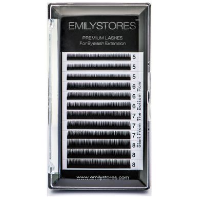 EMILYSTORES Bottom Lash Extension Eyebrow Eyelash Extensions Under Lower False Lashes Mixed J Curl 0.10mm Length 5mm 6mm 7mm 8mm In One Tray