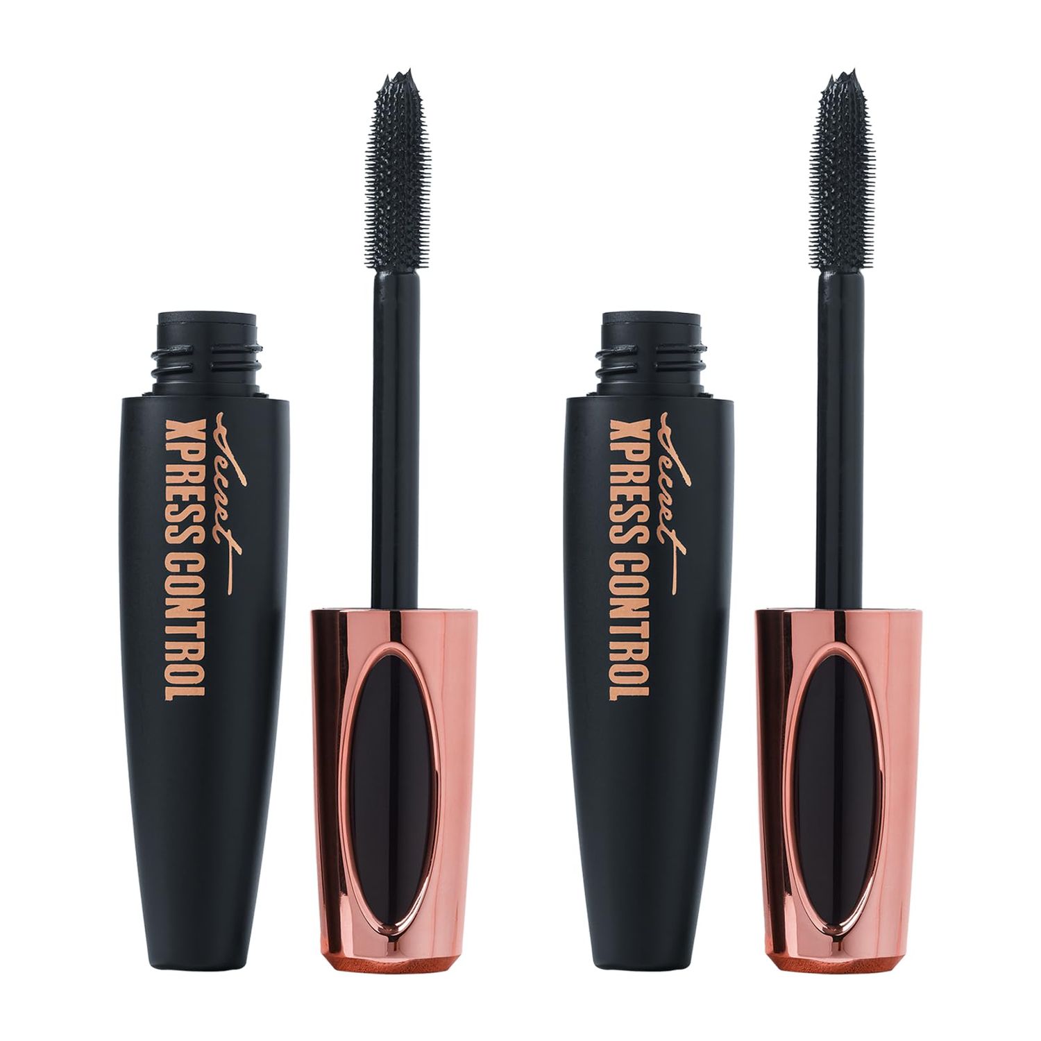 Two Pack Secret Xpress Control 4D Silk Fiber Lash Mascara, Lengthening and Thick, Long Lasting, Waterproof &amp; Smudge-Proof, All Day Exquisitely Full, Long, Thick, Smudge-Proof Eyelashes