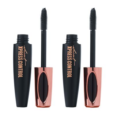 Two Pack Secret Xpress Control 4D Silk Fiber Lash Mascara, Lengthening and Thick, Long Lasting, Waterproof &amp; Smudge-Proof, All Day Exquisitely Full, Long, Thick, Smudge-Proof Eyelashes