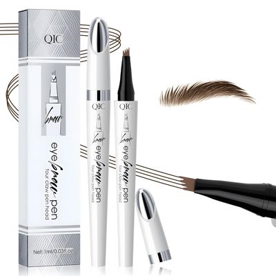 Magic Eyebrow Pencil, 2024 New 3D Microblading Waterproof Eyebrow Pencil, Natural Makeup Fine Stroke Magic Eyebrow Pencil with 4 Micro-Fork Tip for Women (Light Coffee)