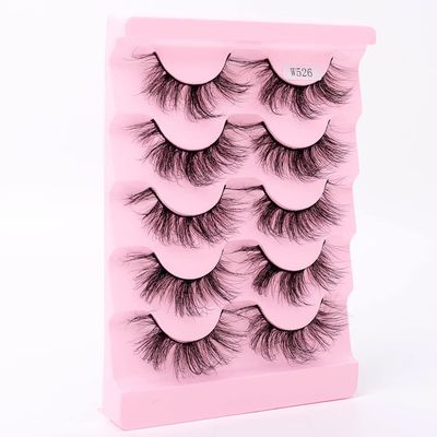 HBZGTLAD NEW 5Pairs Mink Eyelashes 100% Cruelty free Handmade 3D Mink Lashes Full Strip Lashes Soft False Eyelashes Makeup Lashes (W526)