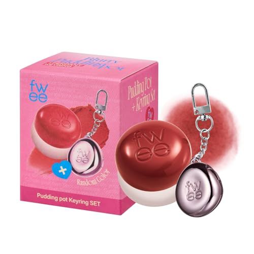 fwee Lip&amp;Cheek Blurry Pudding Pot  Pendant Keyring | Memories | Random Colored Keyring | Makeup Blush, Buildable Lightweight, Multi-Use Soft Matte Finish | 5g