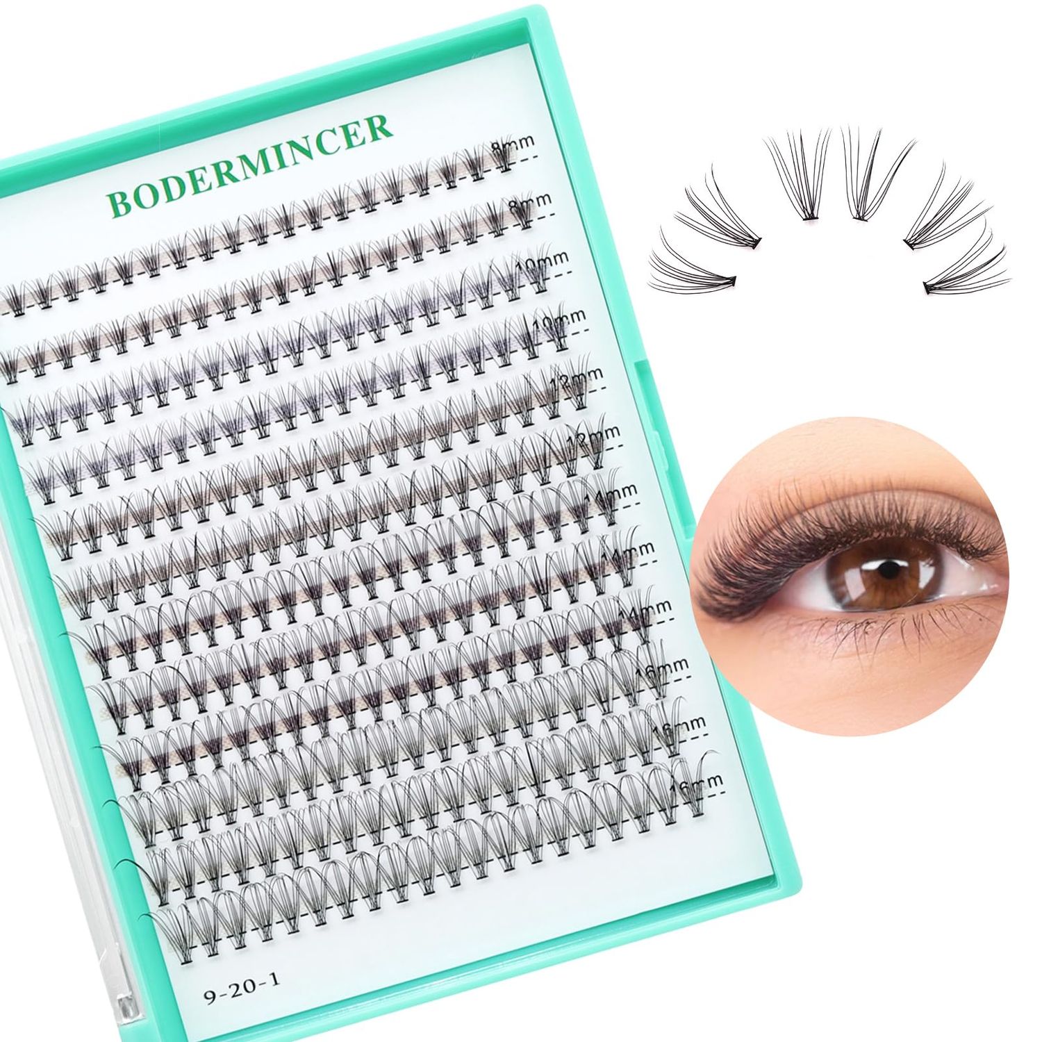 BODERMINCER 10 Root 60pcs 8-10-12-14-16mm Mixed Black Handmade False Eyelashes Natural Long Individual Eyelashes Extension Fake Lashes Makeup Beauty Cosmetic (10D 8-10-12-14-16mm MIX)