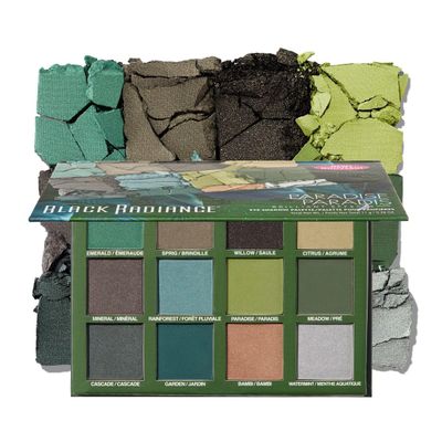 Black Radiance Brilliant Effects Eye Shadow Palette, 12 Intense Ultra Pigmented Powder, Buildable &amp; Blendable Versatile Matte to Shimmer Finishes, Cruelty-Free &amp; Vegan - Paradise