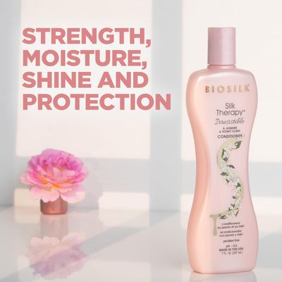 BioSilk Irresistible Collection Silk Therapy Conditioner, Moisturizes &amp; Conditions Hair, Jasmine &amp; Honey Scent, Sulfate, Paraben, &amp; Cruelty-Free, 7 Oz