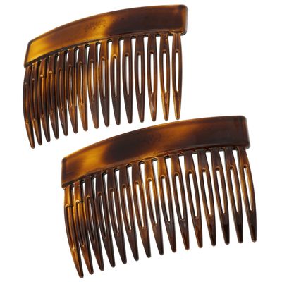 Camila Paris CP2942 French Hair Side Comb, Small Tortoise Shell, French Twist Hair Combs Decorative, Strong Hold Hair Clips for Women Bun Chignon Up-Do Styling Girls Hair Accessories, Made in France