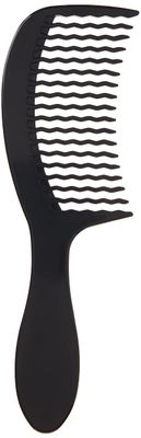 Wet Brush Detangling Comb, Black - Wide Tooth Hair Detangler with WaveTooth Design that Gently and Glides Through Tangles - Brush Throough Conditioner and Hair Masks - Gentle On Scalp and Pain-Free