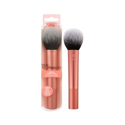 Real Techniques Ultra Plush Powder Makeup Brush, For Setting Powder, Bronzer, &amp; Blush, Sheer, Buildable Coverage, Large, Fluffy Powder Brush, Vegan, Cruelty-Free &amp; Synthetic Bristles, 1 Count