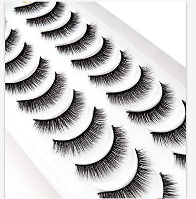 HBZGTLAD 10 Pairs Fluffy False Eyelashes Natural Faux Mink Strip 3D Lashes Pack Make Up Beauty Tools (3D129)